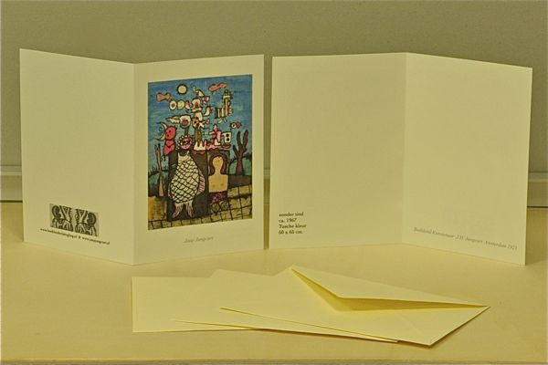 kaart kaarten beeldend kunstenaar Jaap Jungcurt J.H. Het Visje Jacobus cursto karel beunis handmade limited edition boekbinderij seugling